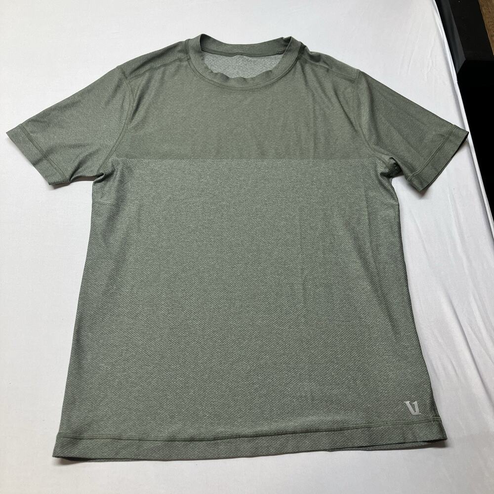 VUORI Grandview Tech 2 Tone Sage Green Performance Short Sleeve Shirt Size S